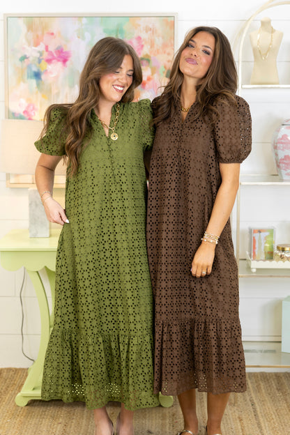 The Elsie Eyelet Midi Dress