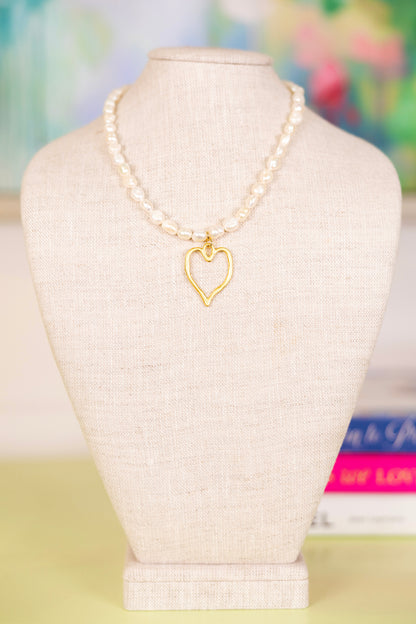 Pearl of My Heart Necklace-Necklaces-Virtue-The Village Shoppe, Women’s Fashion Boutique, Shop Online and In Store - Located in Muscle Shoals, AL.