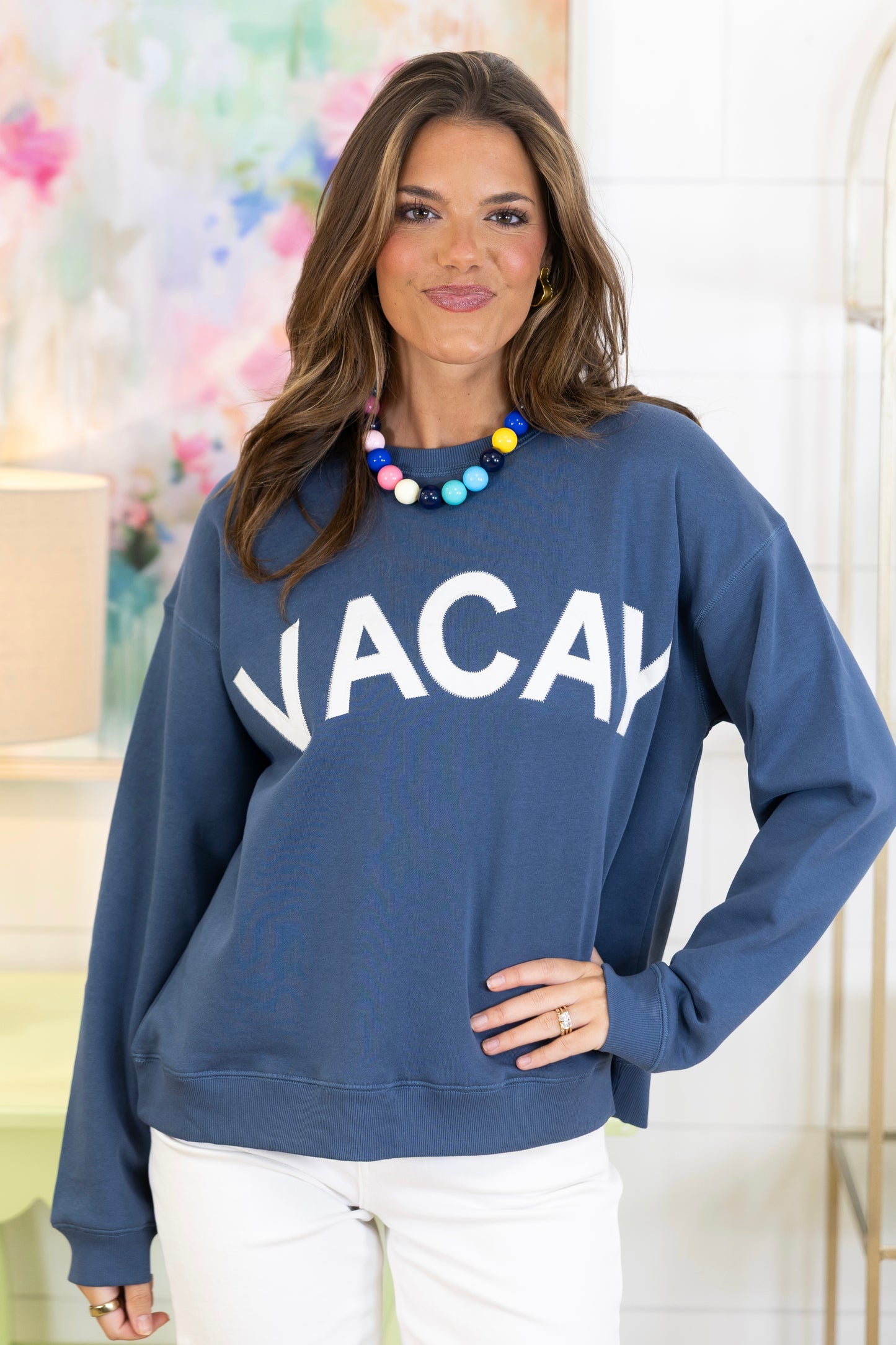 On Vacay Sweatshirt-Sweatshirt-Wishlist-The Village Shoppe, Women’s Fashion Boutique, Shop Online and In Store - Located in Muscle Shoals, AL.