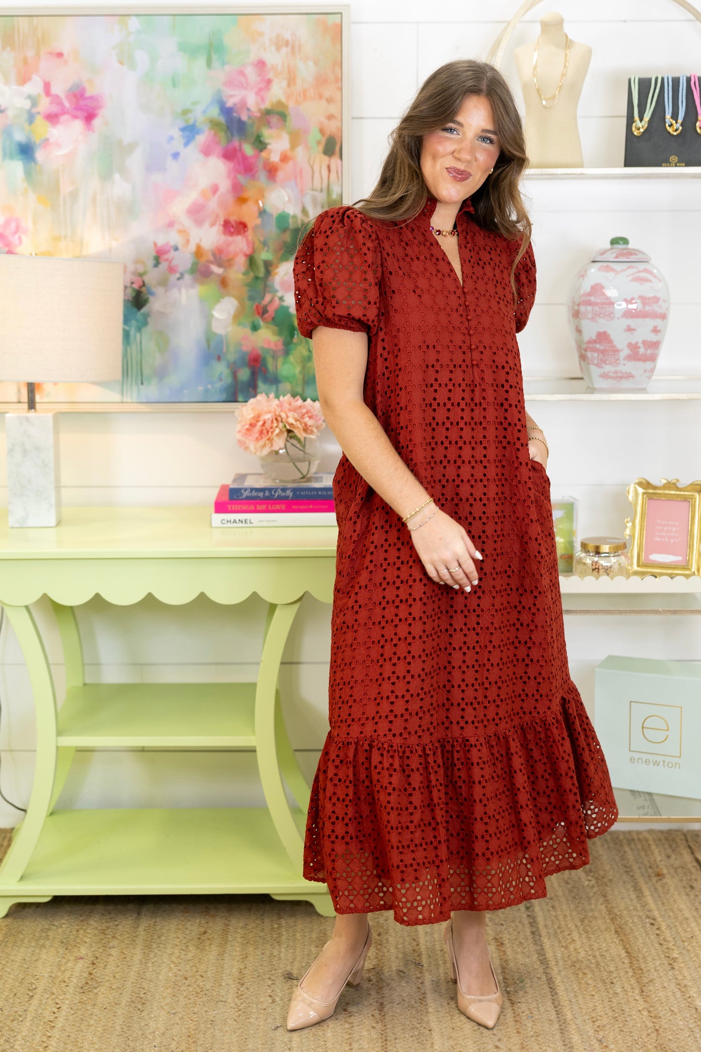 The Elsie Eyelet Midi Dress