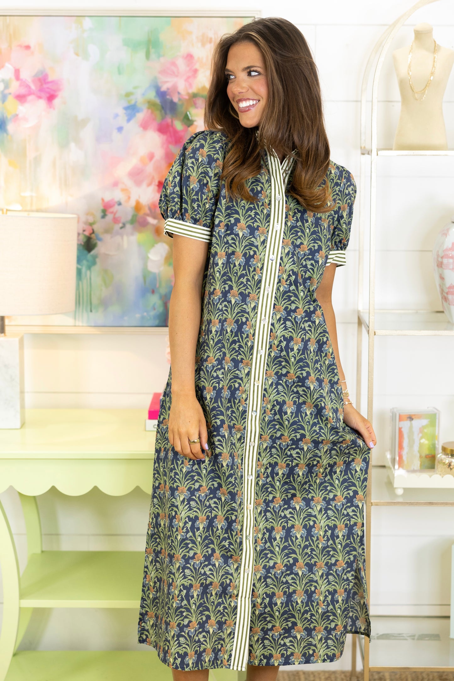 Willow Grove Midi Dress-Midi Dress-Entro-The Village Shoppe, Women’s Fashion Boutique, Shop Online and In Store - Located in Muscle Shoals, AL.