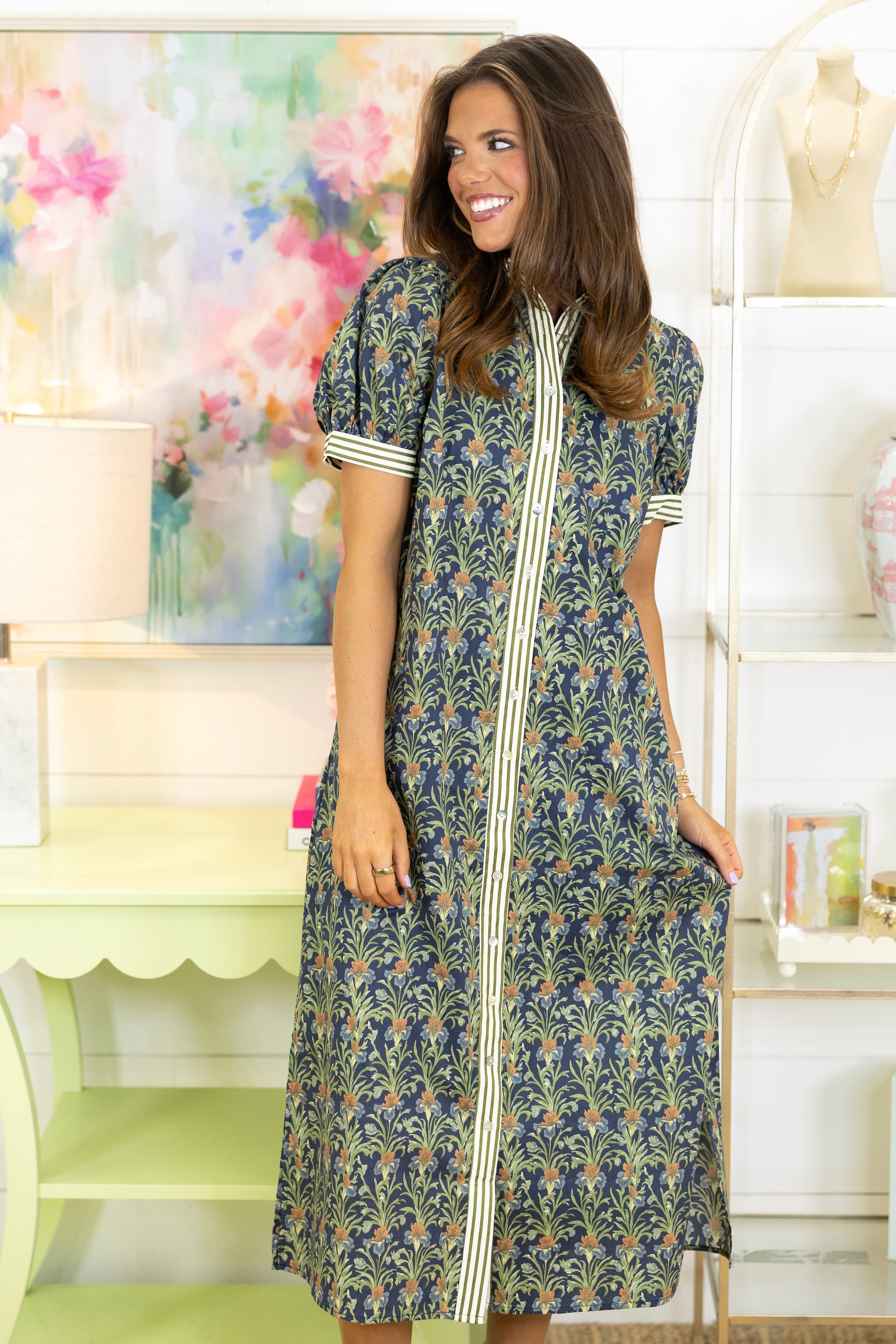 Willow Grove Midi Dress-Midi Dress-Entro-The Village Shoppe, Women’s Fashion Boutique, Shop Online and In Store - Located in Muscle Shoals, AL.