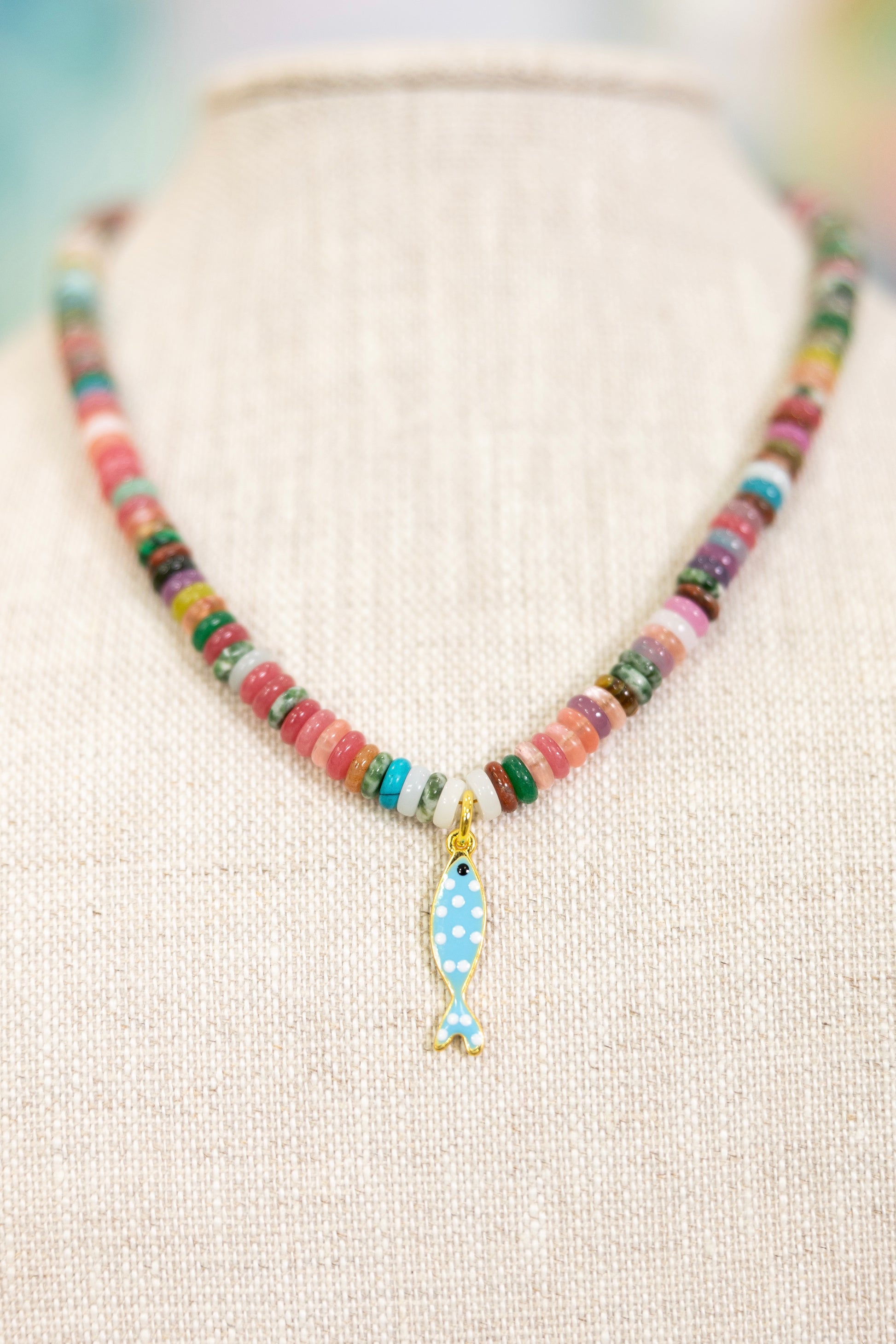 Saltwater Spots Fish Charm Necklace-Necklaces-Hart Designs-The Village Shoppe, Women’s Fashion Boutique, Shop Online and In Store - Located in Muscle Shoals, AL.