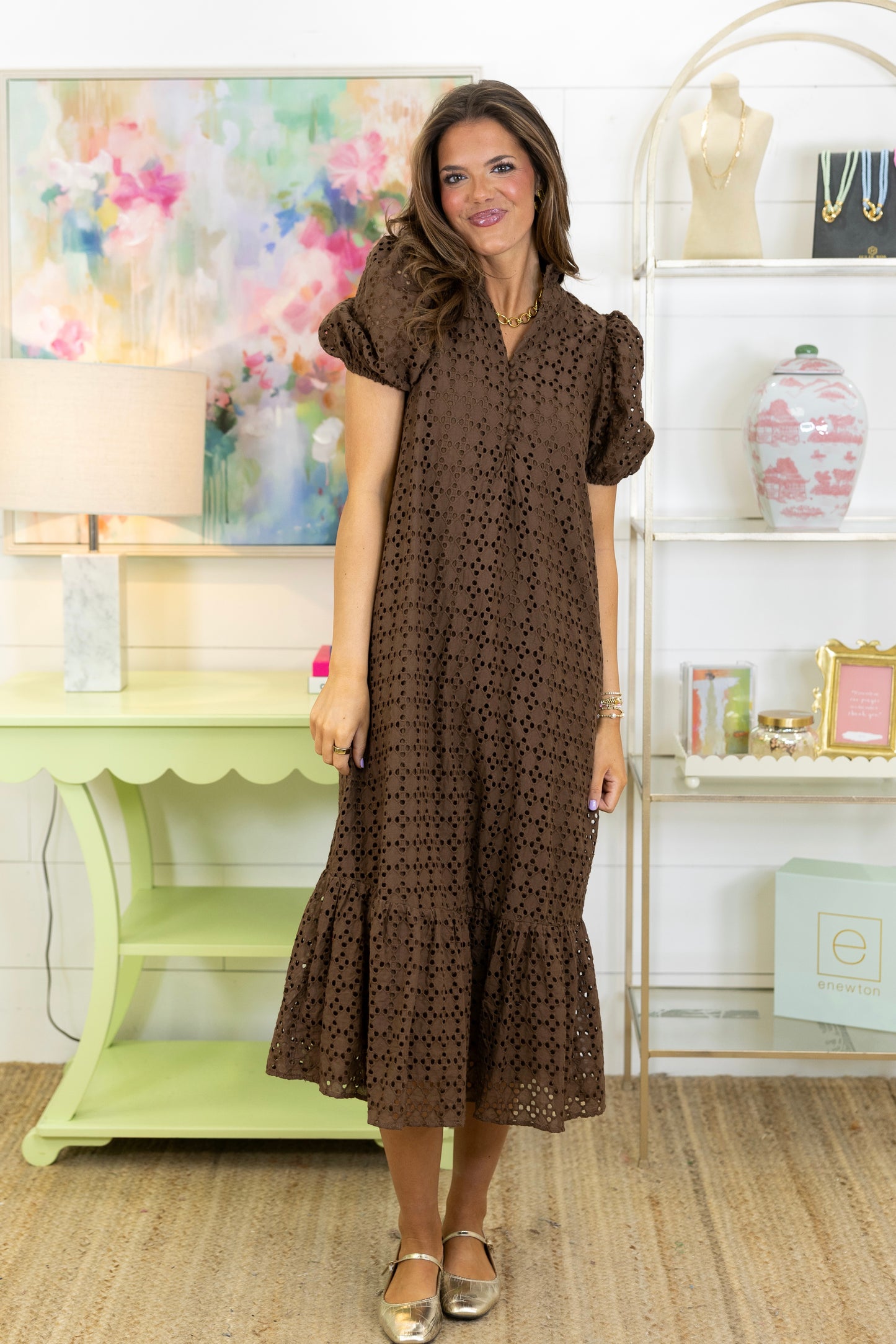 The Elsie Eyelet Midi Dress
