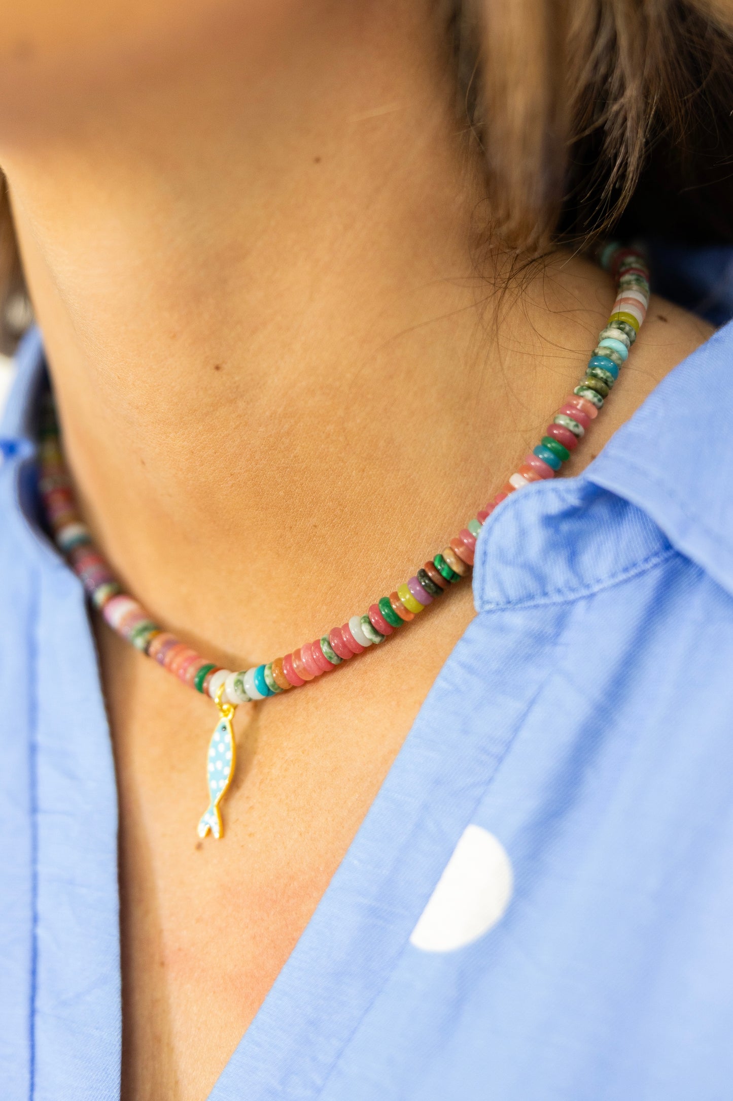 Saltwater Spots Fish Charm Necklace-Necklaces-Hart Designs-The Village Shoppe, Women’s Fashion Boutique, Shop Online and In Store - Located in Muscle Shoals, AL.