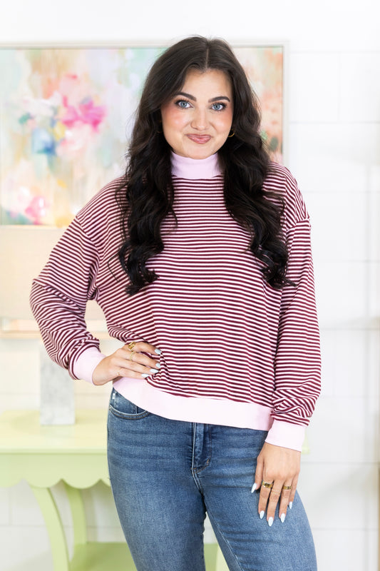 On Repeat Mockneck Pullover-Sweatshirt-Wishlist-The Village Shoppe, Women’s Fashion Boutique, Shop Online and In Store - Located in Muscle Shoals, AL.