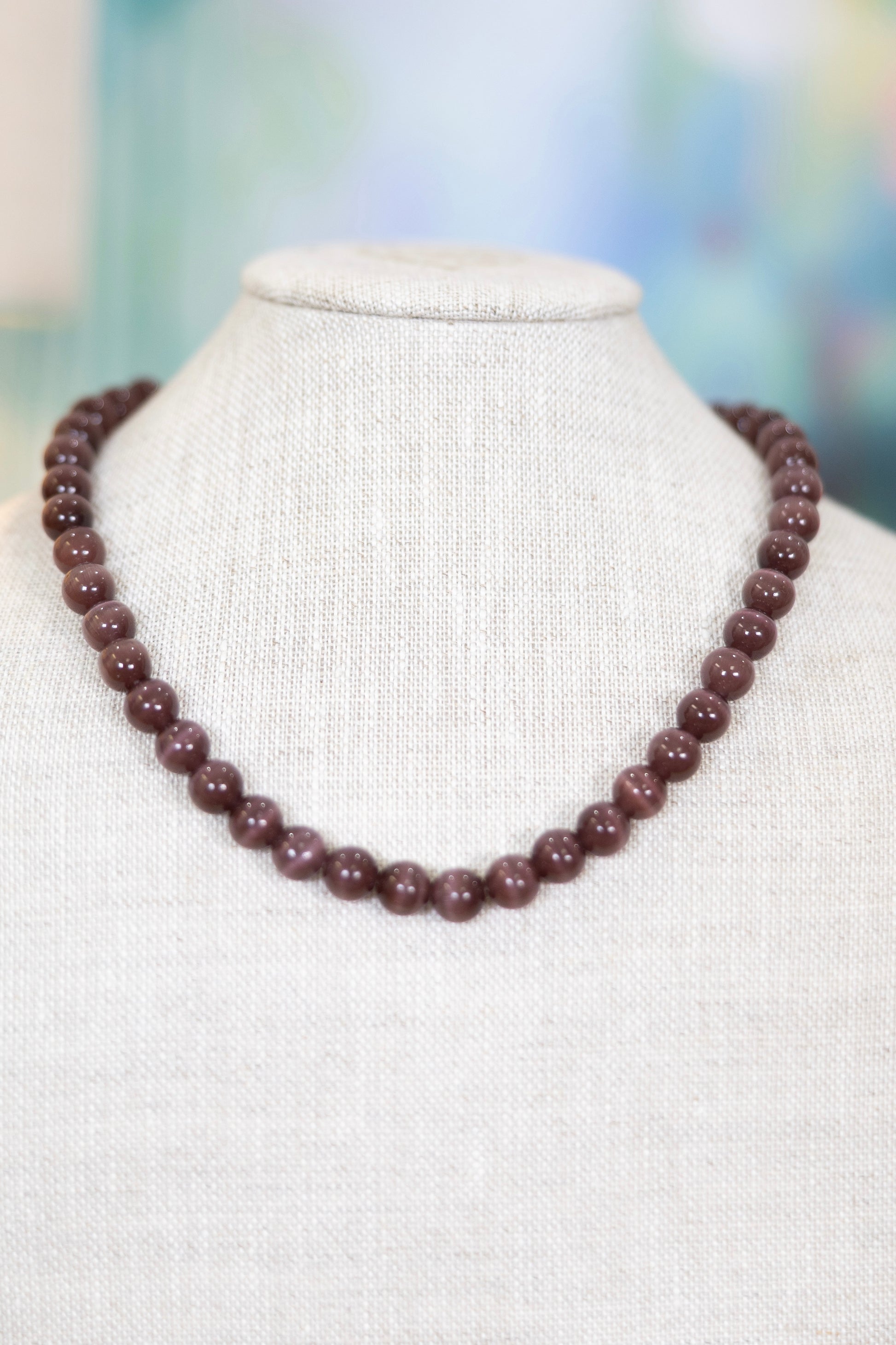 Crystal Clear Cat Eye Beaded Necklace-Necklaces-Hart Designs-The Village Shoppe, Women’s Fashion Boutique, Shop Online and In Store - Located in Muscle Shoals, AL.