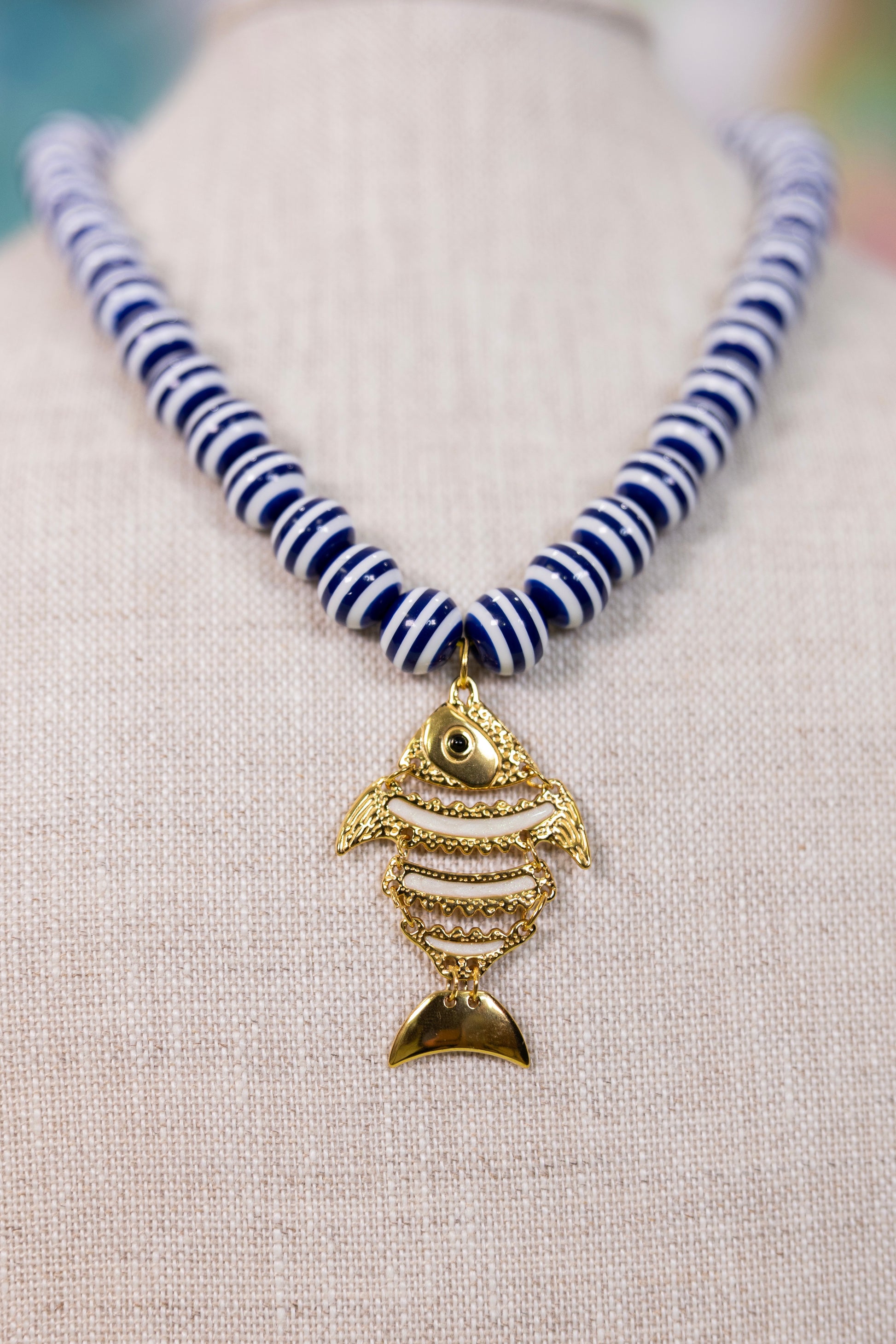 Seaside Stripe Necklace | Hart Designs-Necklaces-Hart Designs-The Village Shoppe, Women’s Fashion Boutique, Shop Online and In Store - Located in Muscle Shoals, AL.