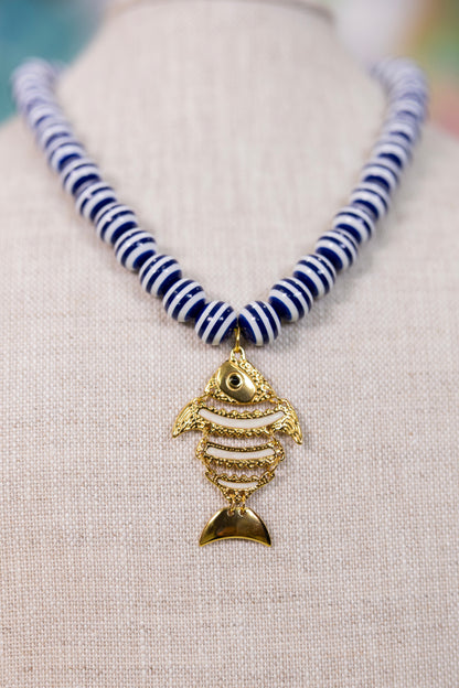 Seaside Stripe Necklace | Hart Designs-Necklaces-Hart Designs-The Village Shoppe, Women’s Fashion Boutique, Shop Online and In Store - Located in Muscle Shoals, AL.