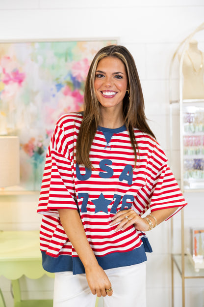 Like it's 1776 Tee-Short Sleeves-Main Strip-The Village Shoppe, Women’s Fashion Boutique, Shop Online and In Store - Located in Muscle Shoals, AL.