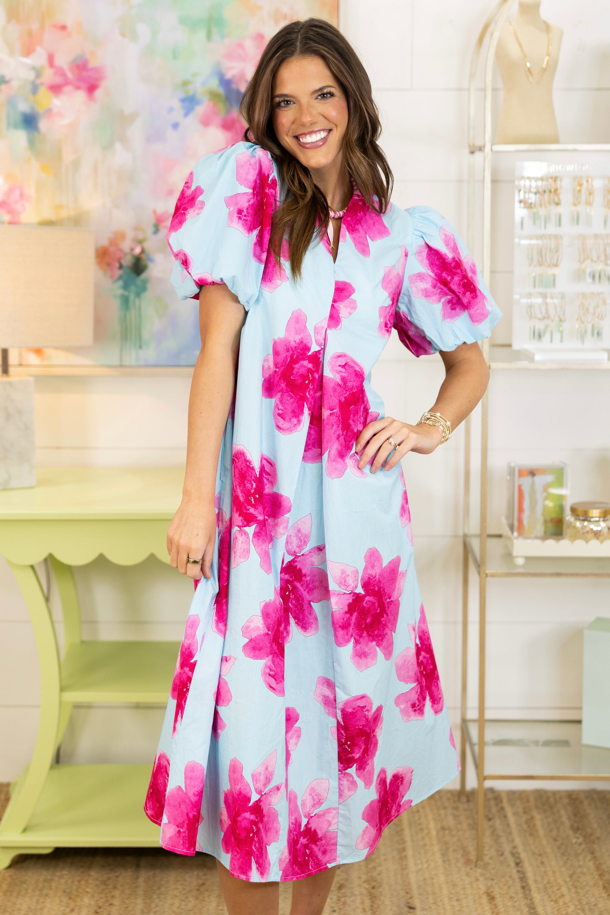 Saint Tropez Garden Dress-Midi Dress-Glam-The Village Shoppe, Women’s Fashion Boutique, Shop Online and In Store - Located in Muscle Shoals, AL.