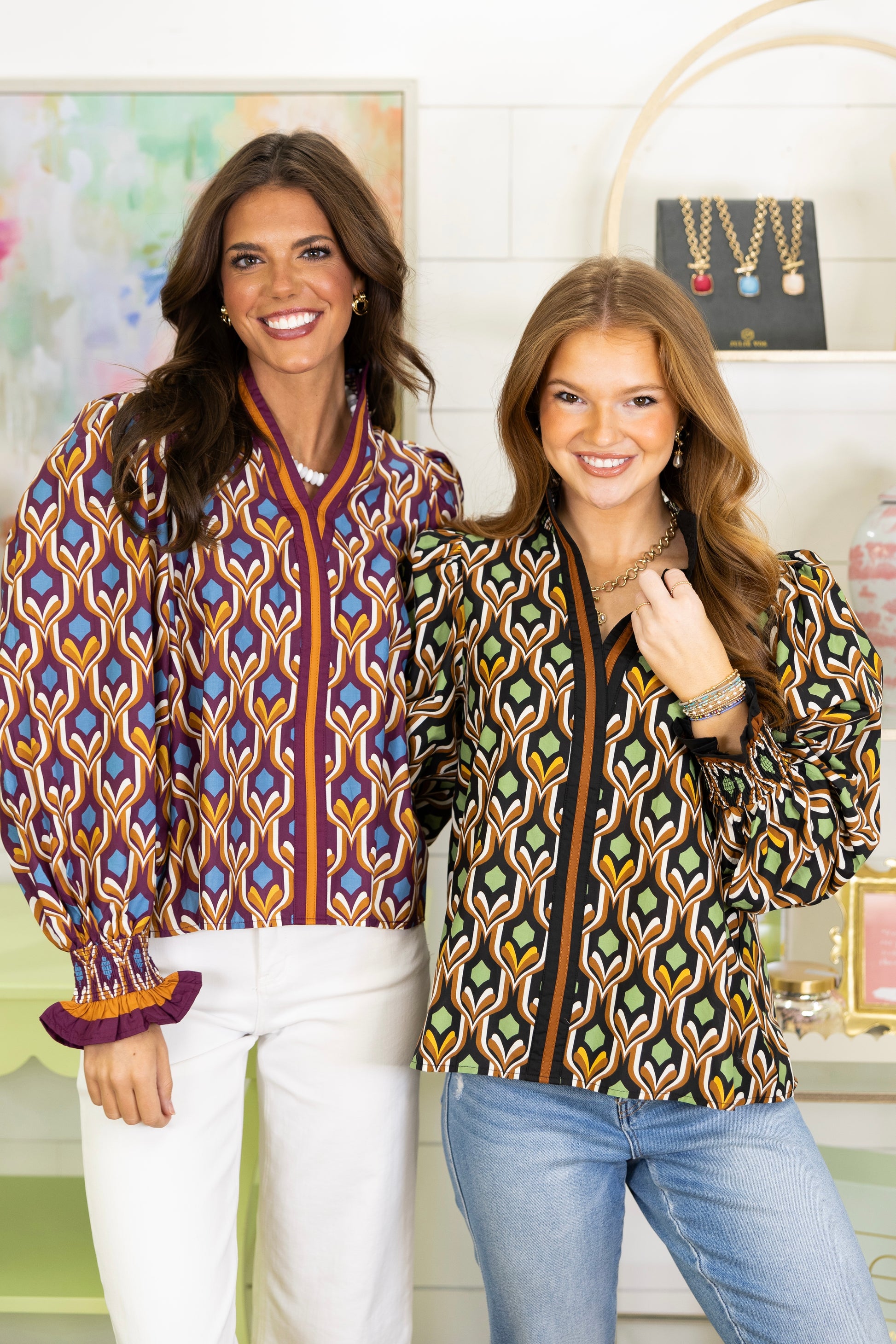 The Robbie Blouse-Long Sleeves-Entro-The Village Shoppe, Women’s Fashion Boutique, Shop Online and In Store - Located in Muscle Shoals, AL.