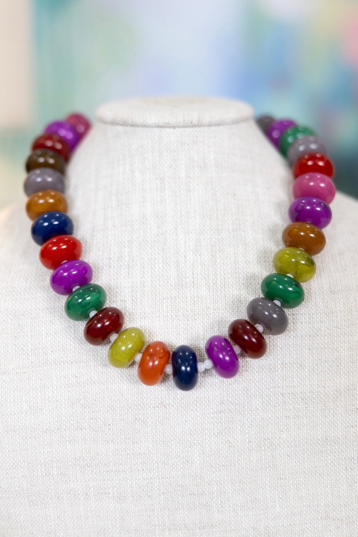 Sea Glass Beaded Necklace-Necklaces-Hart Designs-The Village Shoppe, Women’s Fashion Boutique, Shop Online and In Store - Located in Muscle Shoals, AL.