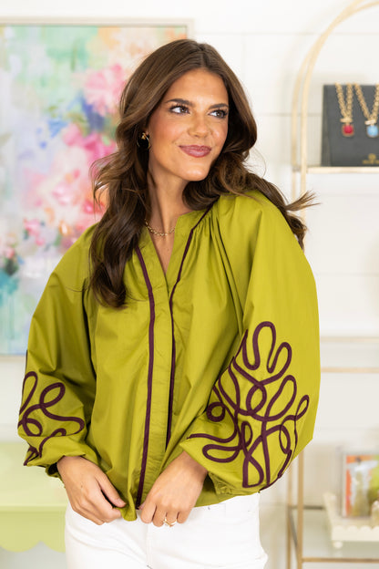 The Collier Blouse-Long Sleeves-Glam-The Village Shoppe, Women’s Fashion Boutique, Shop Online and In Store - Located in Muscle Shoals, AL.