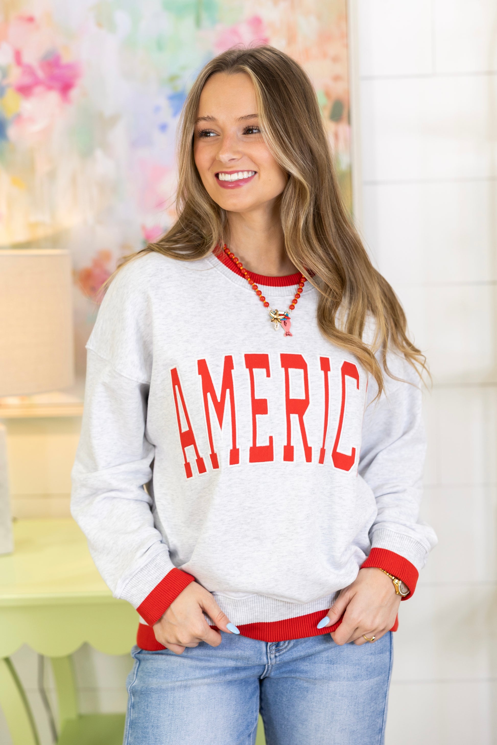Made in America Sweatshirt-Sweatshirt-Le Lis-The Village Shoppe, Women’s Fashion Boutique, Shop Online and In Store - Located in Muscle Shoals, AL.