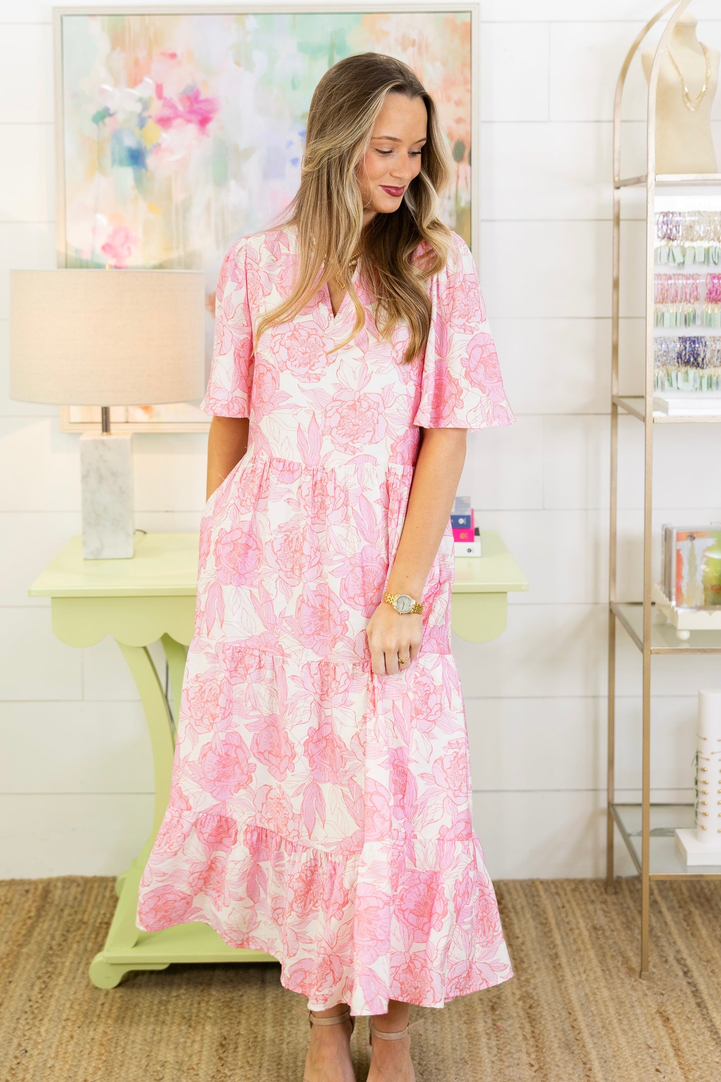 Pink Promise Midi Dress-Midi Dress-tcec-The Village Shoppe, Women’s Fashion Boutique, Shop Online and In Store - Located in Muscle Shoals, AL.