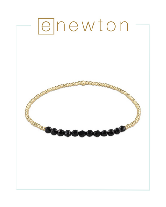 E Newton Gold Bliss 2mm Bead Bracelet - Faceted Onyx-Bracelets-ENEWTON-The Village Shoppe, Women’s Fashion Boutique, Shop Online and In Store - Located in Muscle Shoals, AL.