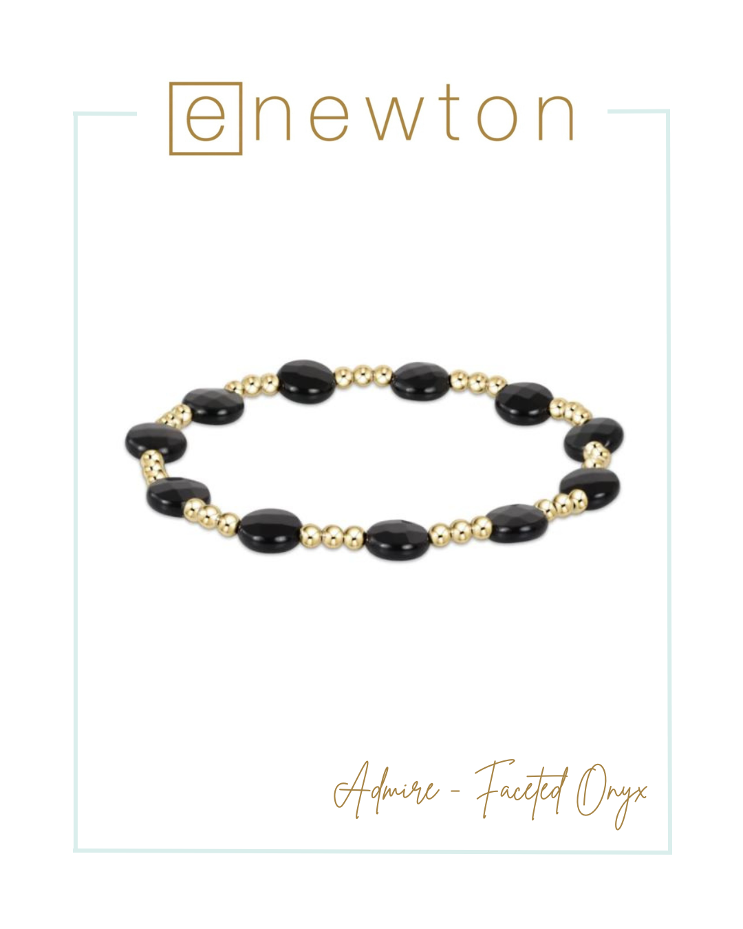 E Newton Admire Gold 3mm Bead Bracelet - Faceted Onyx-Bracelets-ENEWTON-The Village Shoppe, Women’s Fashion Boutique, Shop Online and In Store - Located in Muscle Shoals, AL.