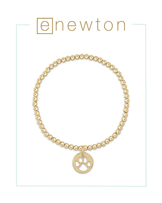 E Newton Classic Gold 3mm Bead Bracelet - Paw Print Gold Disc-Bracelets-ENEWTON-The Village Shoppe, Women’s Fashion Boutique, Shop Online and In Store - Located in Muscle Shoals, AL.