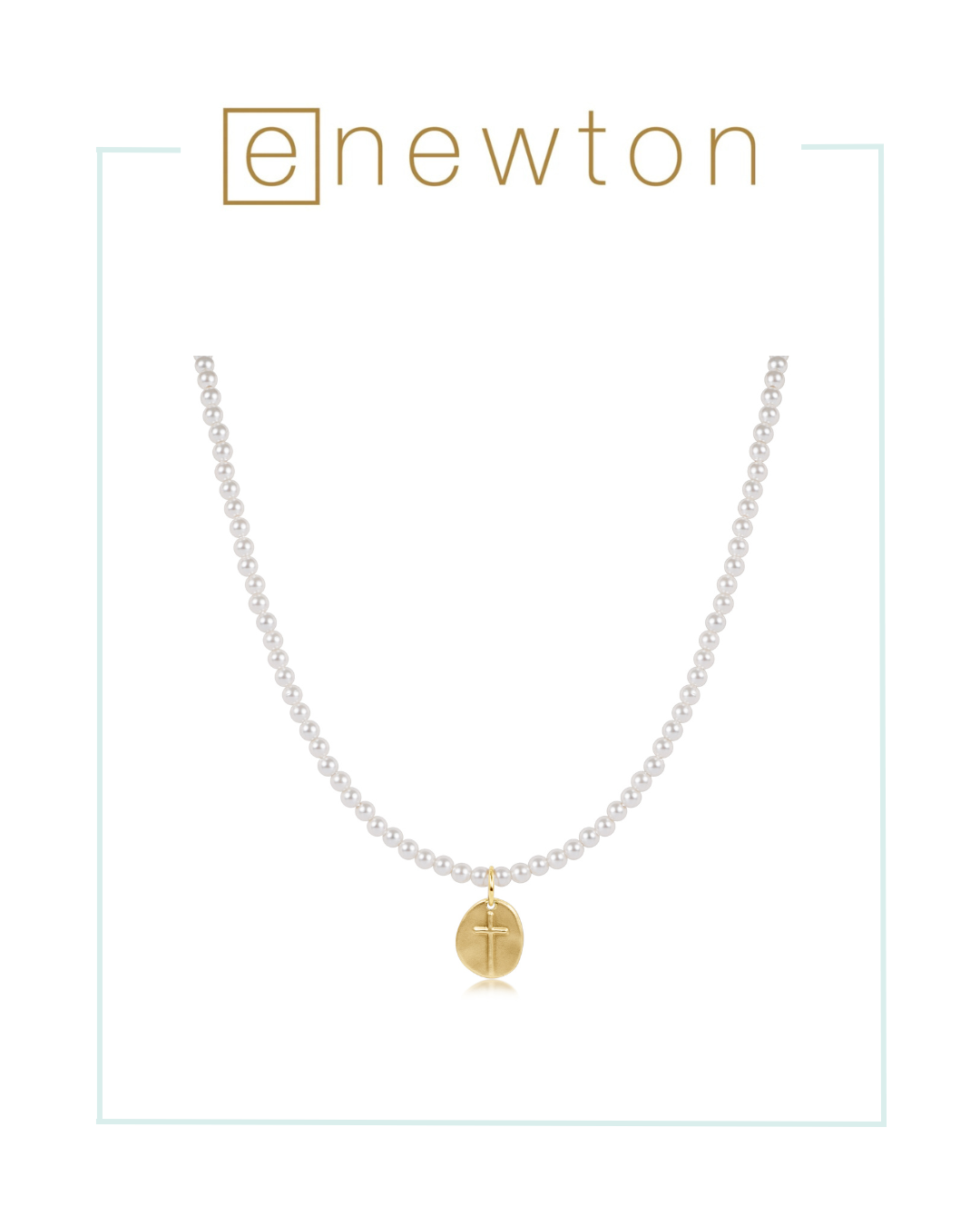 E Newton 17" Classic Pearl Bead Choker - Inspire Small Gold Charm-Necklaces-ENEWTON-The Village Shoppe, Women’s Fashion Boutique, Shop Online and In Store - Located in Muscle Shoals, AL.