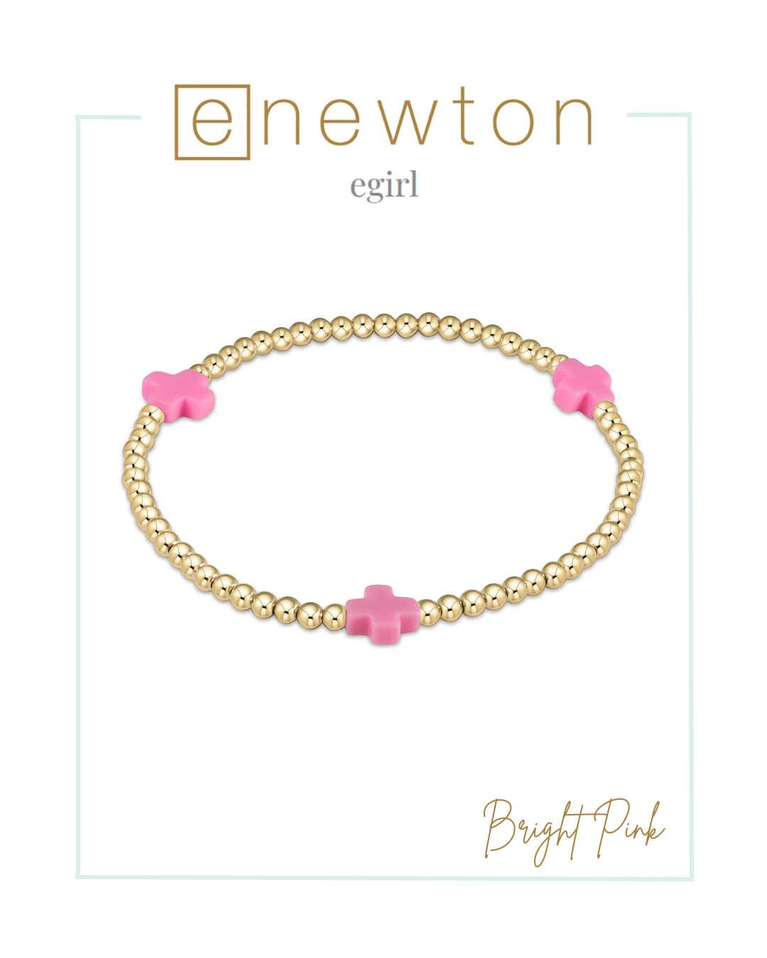 E Newton | EGirl | Signature Cross Gold Pattern 3mm Bead Bracelet-Bracelets-ENEWTON-The Village Shoppe, Women’s Fashion Boutique, Shop Online and In Store - Located in Muscle Shoals, AL.