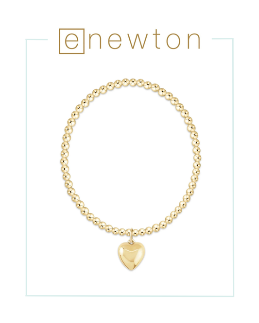 Enewton Classic Gold 3mm Bracelet - Love Plush Gold Charm