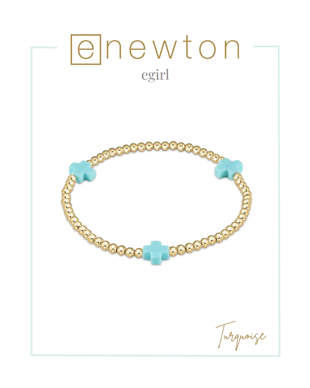 E Newton | EGirl | Signature Cross Gold Pattern 3mm Bead Bracelet-Bracelets-ENEWTON-The Village Shoppe, Women’s Fashion Boutique, Shop Online and In Store - Located in Muscle Shoals, AL.
