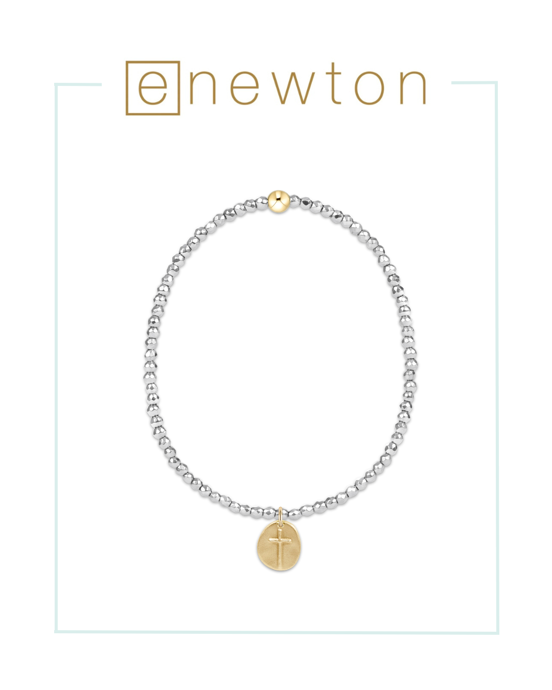 E Newton Silver Faceted Hematite Bead Bracelet - Inspire Small Gold Charm-Bracelets-ENEWTON-The Village Shoppe, Women’s Fashion Boutique, Shop Online and In Store - Located in Muscle Shoals, AL.