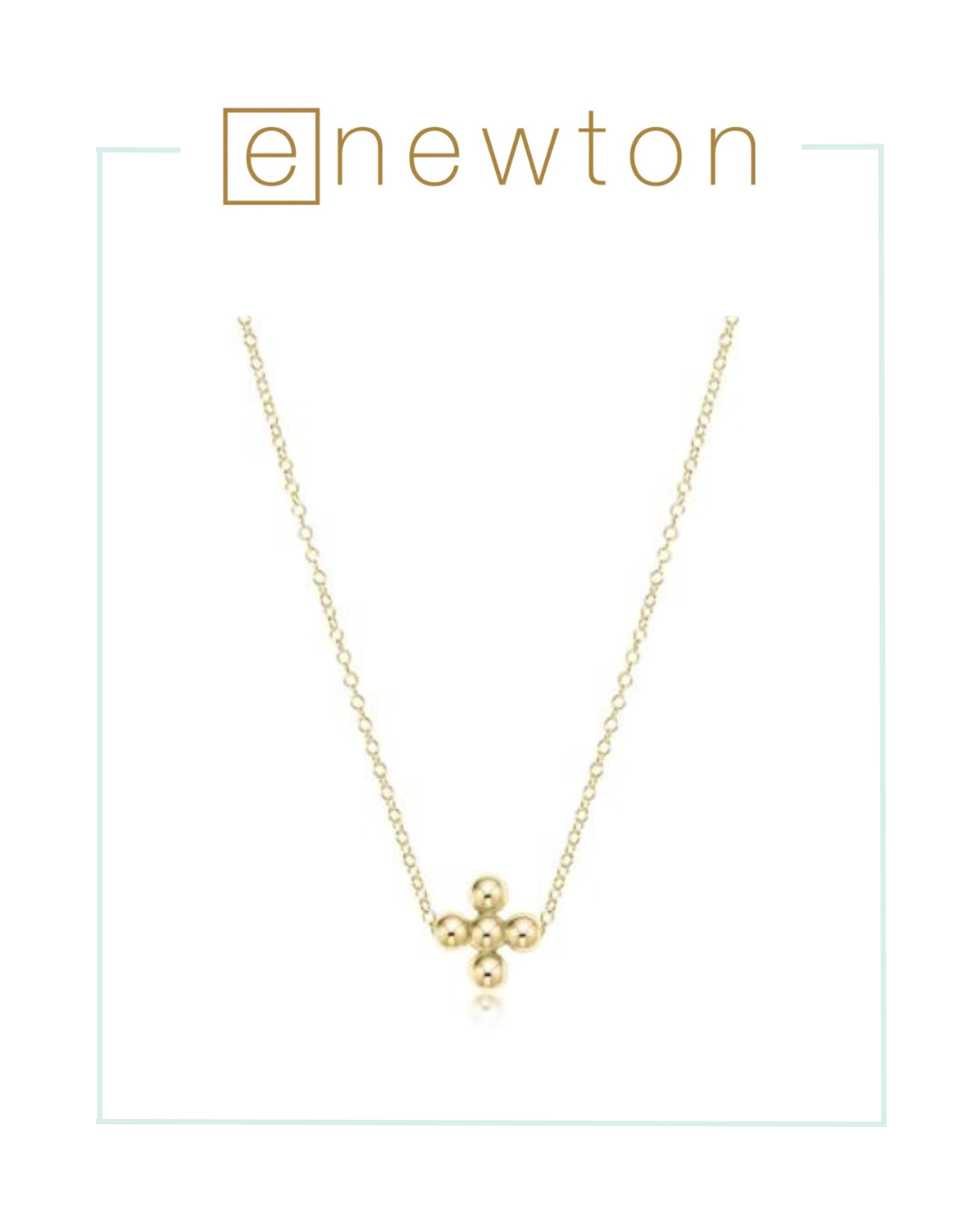 E Newton 16" Classic Beaded Signature Cross Necklace-Necklaces-ENEWTON-The Village Shoppe, Women’s Fashion Boutique, Shop Online and In Store - Located in Muscle Shoals, AL.