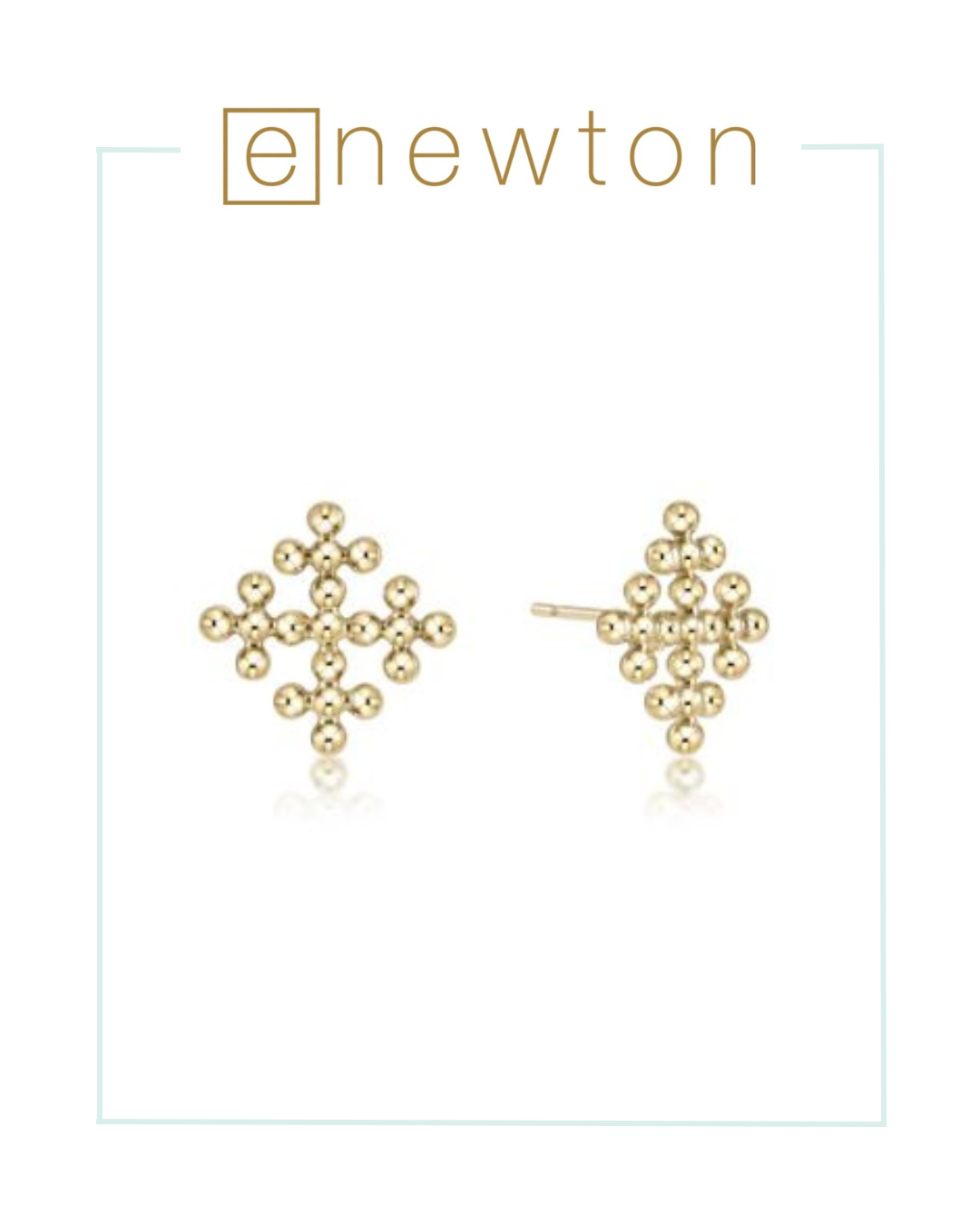 E Newton Classic Beaded Signature Cross Encompass Stud - Gold-Earrings-ENEWTON-The Village Shoppe, Women’s Fashion Boutique, Shop Online and In Store - Located in Muscle Shoals, AL.