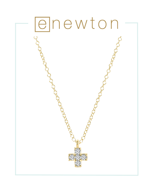 E Newton 14kt Gold and Diamond Significance Cross Necklace-Necklaces-ENEWTON-The Village Shoppe, Women’s Fashion Boutique, Shop Online and In Store - Located in Muscle Shoals, AL.