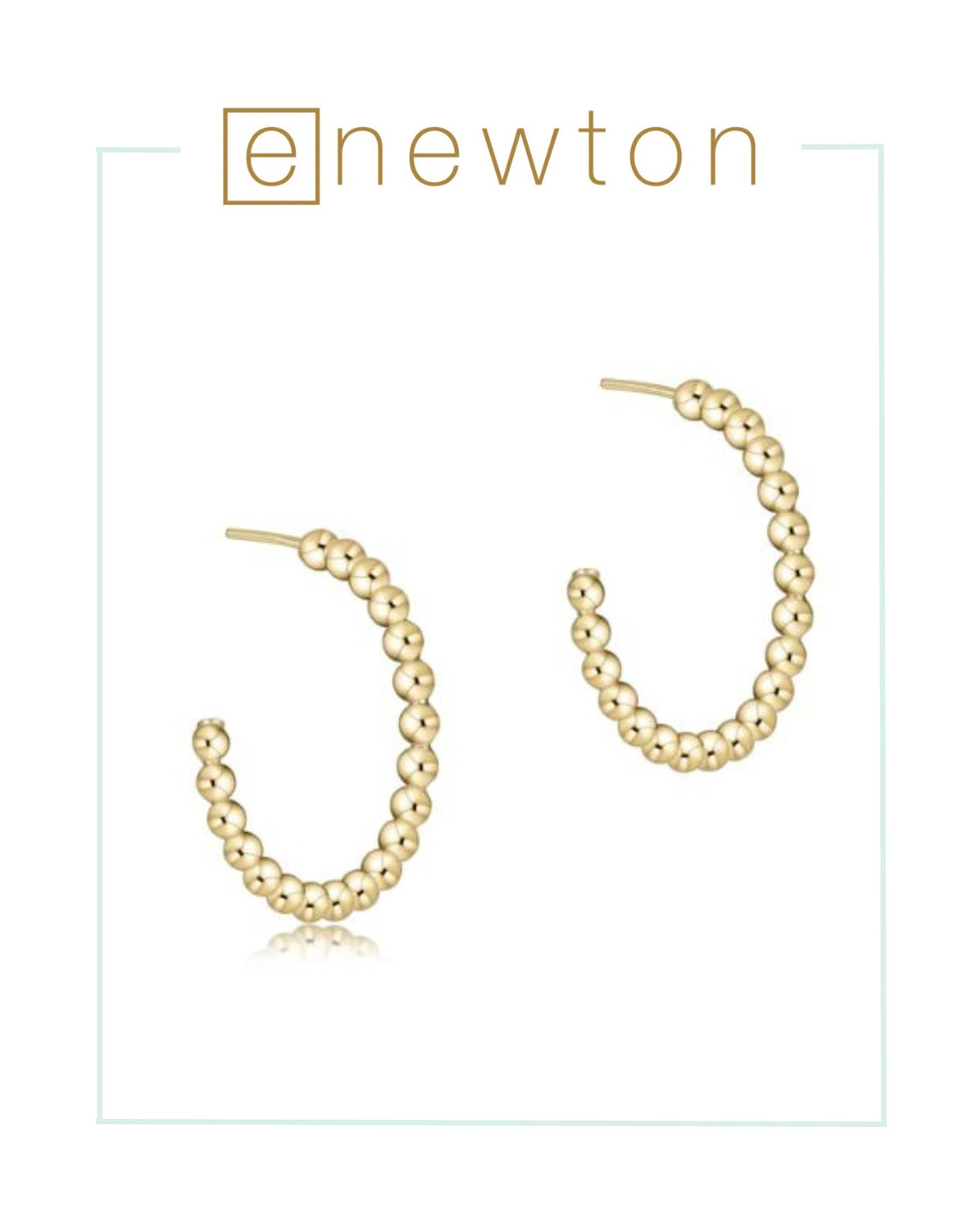 E Newton Beaded Classic 1.25" Post Hoop - 4mm Gold-Earrings-ENEWTON-The Village Shoppe, Women’s Fashion Boutique, Shop Online and In Store - Located in Muscle Shoals, AL.