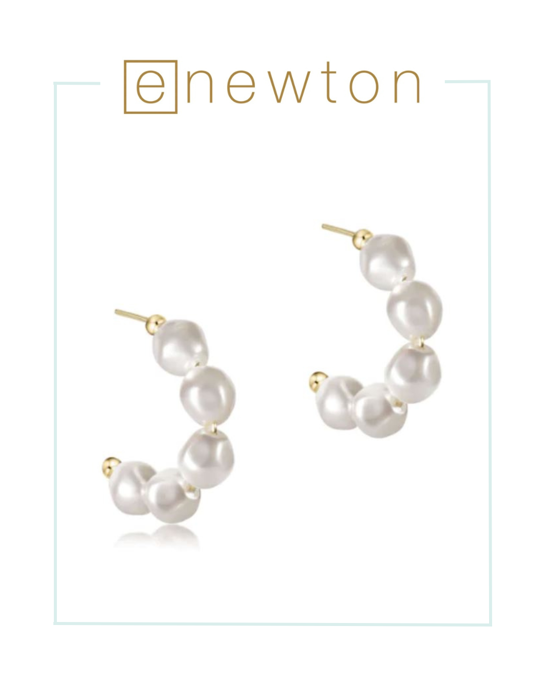 E Newton Beaded 1" Post Hoop - Admire Pearl-Earrings-ENEWTON-The Village Shoppe, Women’s Fashion Boutique, Shop Online and In Store - Located in Muscle Shoals, AL.