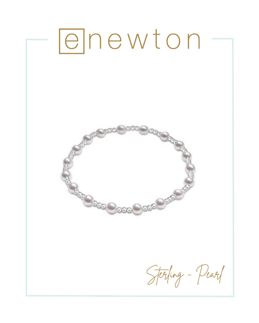 E Newton Classic Sincerity Pattern Sterling 4mm Bead Bracelet - Pearl-Bracelets-The Village Shoppe-The Village Shoppe, Women’s Fashion Boutique, Shop Online and In Store - Located in Muscle Shoals, AL.