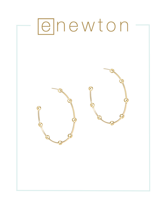 E Newton Beaded Simplicity Post Hoop - 4mm Gold-Bracelets-ENEWTON-The Village Shoppe, Women’s Fashion Boutique, Shop Online and In Store - Located in Muscle Shoals, AL.