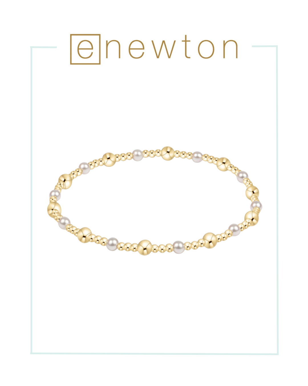 E Newton Classic Gold Sincerity Pattern 4mm Bead Bracelet - Pearl-Bracelets-ENEWTON-The Village Shoppe, Women’s Fashion Boutique, Shop Online and In Store - Located in Muscle Shoals, AL.