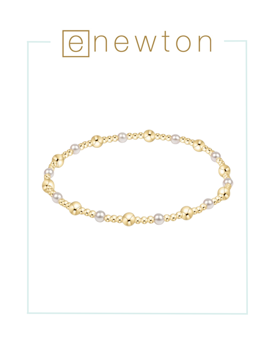 E Newton Classic Gold Sincerity Pattern 4mm Bead Bracelet - Pearl-Bracelets-ENEWTON-The Village Shoppe, Women’s Fashion Boutique, Shop Online and In Store - Located in Muscle Shoals, AL.