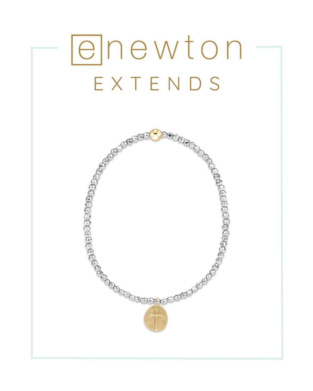 E Newton | Extends | Silver Faceted Hematite Bead Bracelet - Inspire Small Gold Charm-Bracelets-ENEWTON-The Village Shoppe, Women’s Fashion Boutique, Shop Online and In Store - Located in Muscle Shoals, AL.