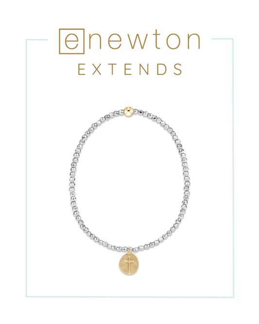 E Newton | Extends | Silver Faceted Hematite Bead Bracelet - Inspire Small Gold Charm-Bracelets-ENEWTON-The Village Shoppe, Women’s Fashion Boutique, Shop Online and In Store - Located in Muscle Shoals, AL.