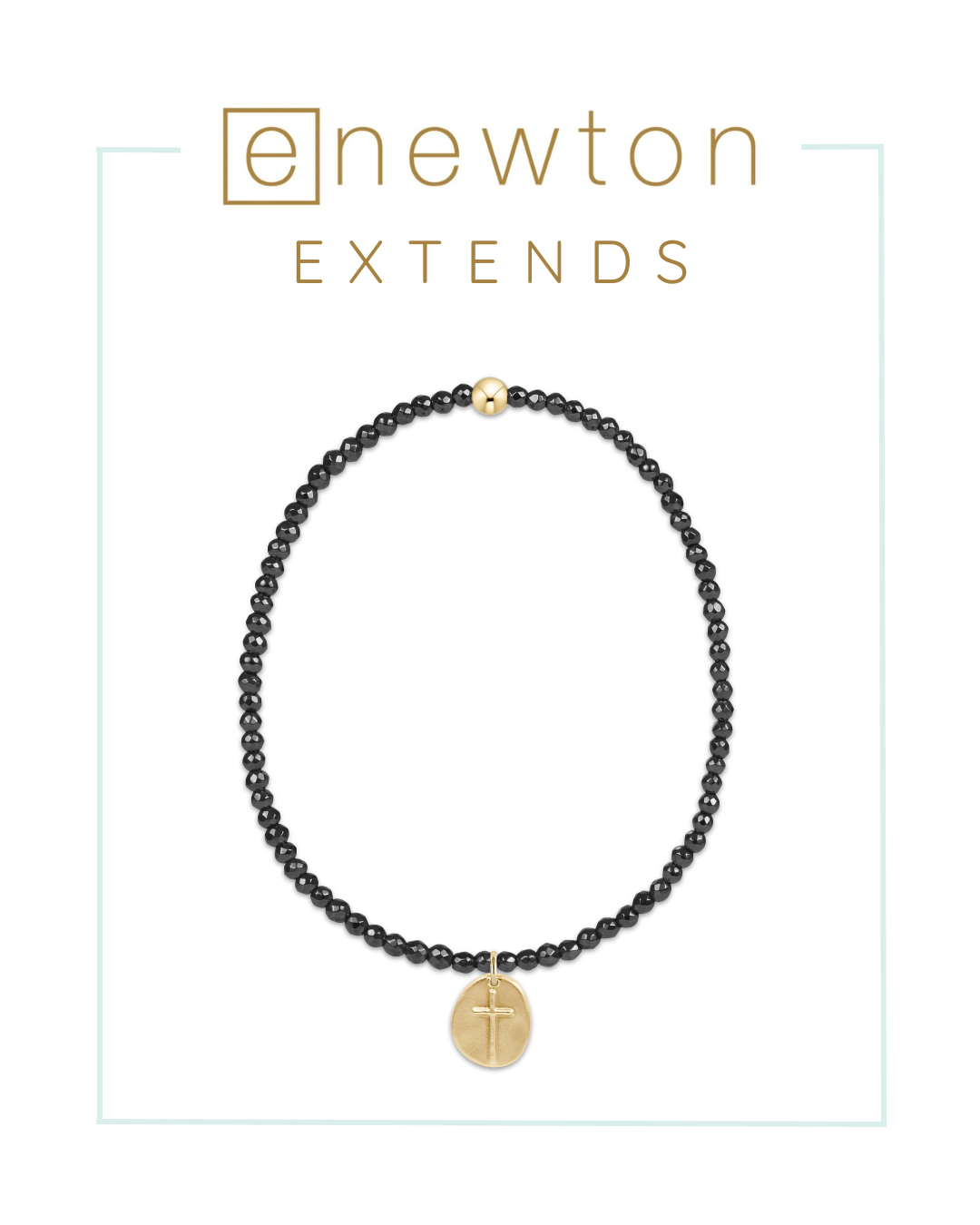 E Newton | Extends | Faceted Hematite Bead Bracelet - Inspire Small Gold Charm-Bracelets-ENEWTON-The Village Shoppe, Women’s Fashion Boutique, Shop Online and In Store - Located in Muscle Shoals, AL.