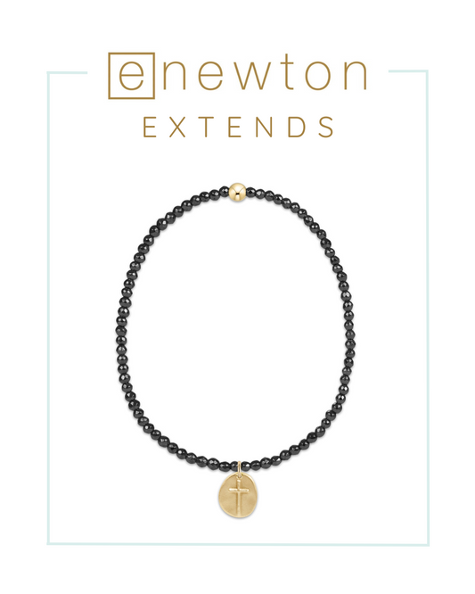 E Newton | Extends | Faceted Hematite Bead Bracelet - Inspire Small Gold Charm-Bracelets-ENEWTON-The Village Shoppe, Women’s Fashion Boutique, Shop Online and In Store - Located in Muscle Shoals, AL.