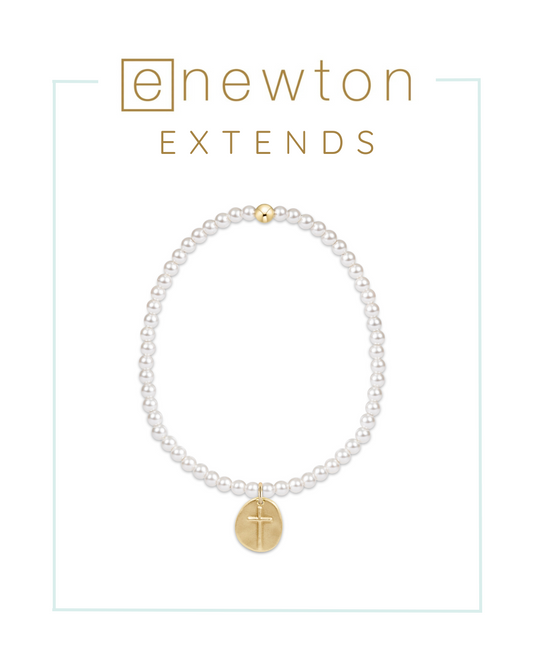 E Newton | Extends | Classic Pearl Bead Bracelet - Inspire Small Gold Charm-Bracelets-ENEWTON-The Village Shoppe, Women’s Fashion Boutique, Shop Online and In Store - Located in Muscle Shoals, AL.