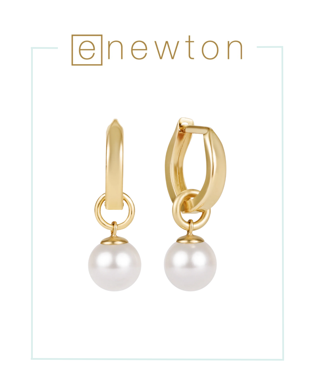 Enewton Huggie Gold 0.5" Hoop - Classic Pearl 8mm Charm-Earrings-ENEWTON-The Village Shoppe, Women’s Fashion Boutique, Shop Online and In Store - Located in Muscle Shoals, AL.