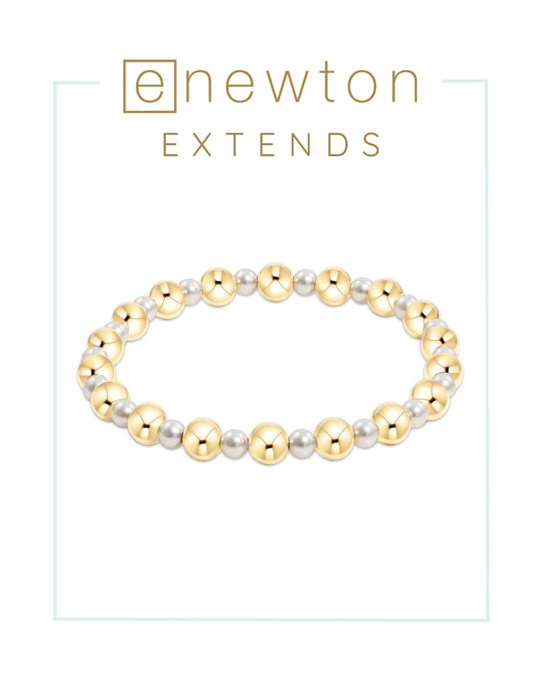 E Newton | Extends | Pearl Grateful Pattern 4mm Bead Bracelet - 6mm gold-Bracelets-ENEWTON-The Village Shoppe, Women’s Fashion Boutique, Shop Online and In Store - Located in Muscle Shoals, AL.