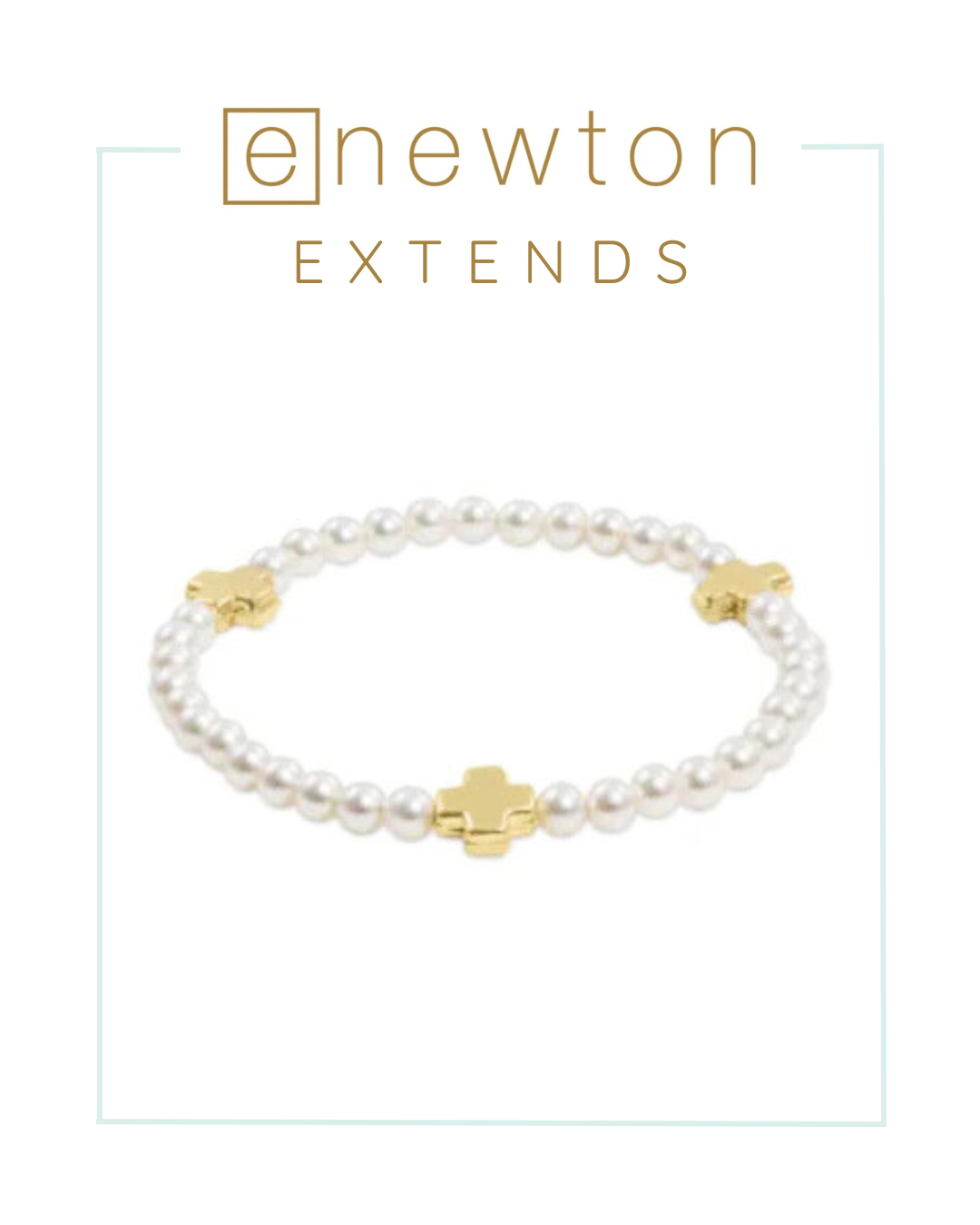 E Newton | Extends | Signature Cross Pearl Pattern 4mm Bead Bracelet - Pearl-Bracelets-ENEWTON-The Village Shoppe, Women’s Fashion Boutique, Shop Online and In Store - Located in Muscle Shoals, AL.