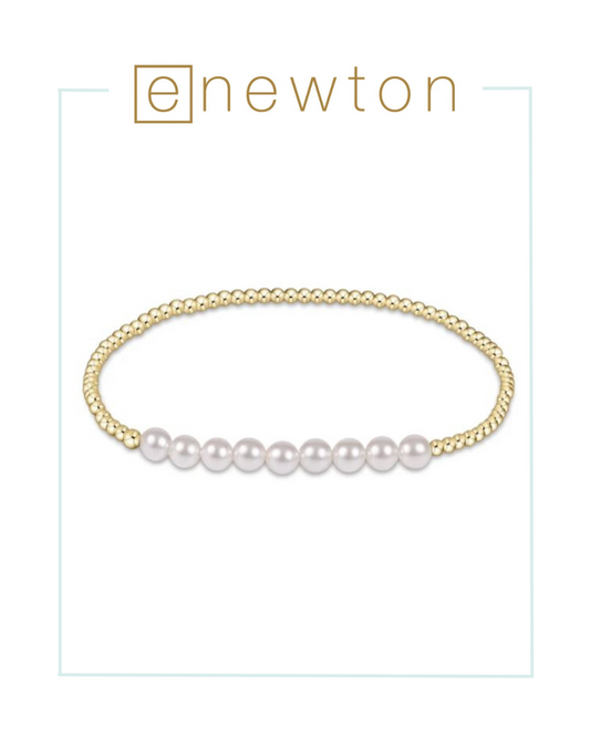 E Newton Classic Gold Beaded Bliss 2.5mm Bead Bracelet - 5mm Pearl-Bracelets-ENEWTON-The Village Shoppe, Women’s Fashion Boutique, Shop Online and In Store - Located in Muscle Shoals, AL.