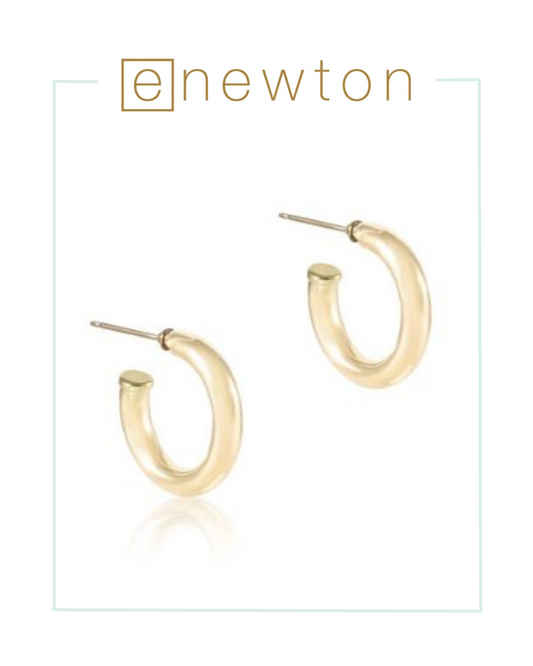 E Newton Round Gold Post Hoop 4mm - Smooth-Hoops-ENEWTON-The Village Shoppe, Women’s Fashion Boutique, Shop Online and In Store - Located in Muscle Shoals, AL.
