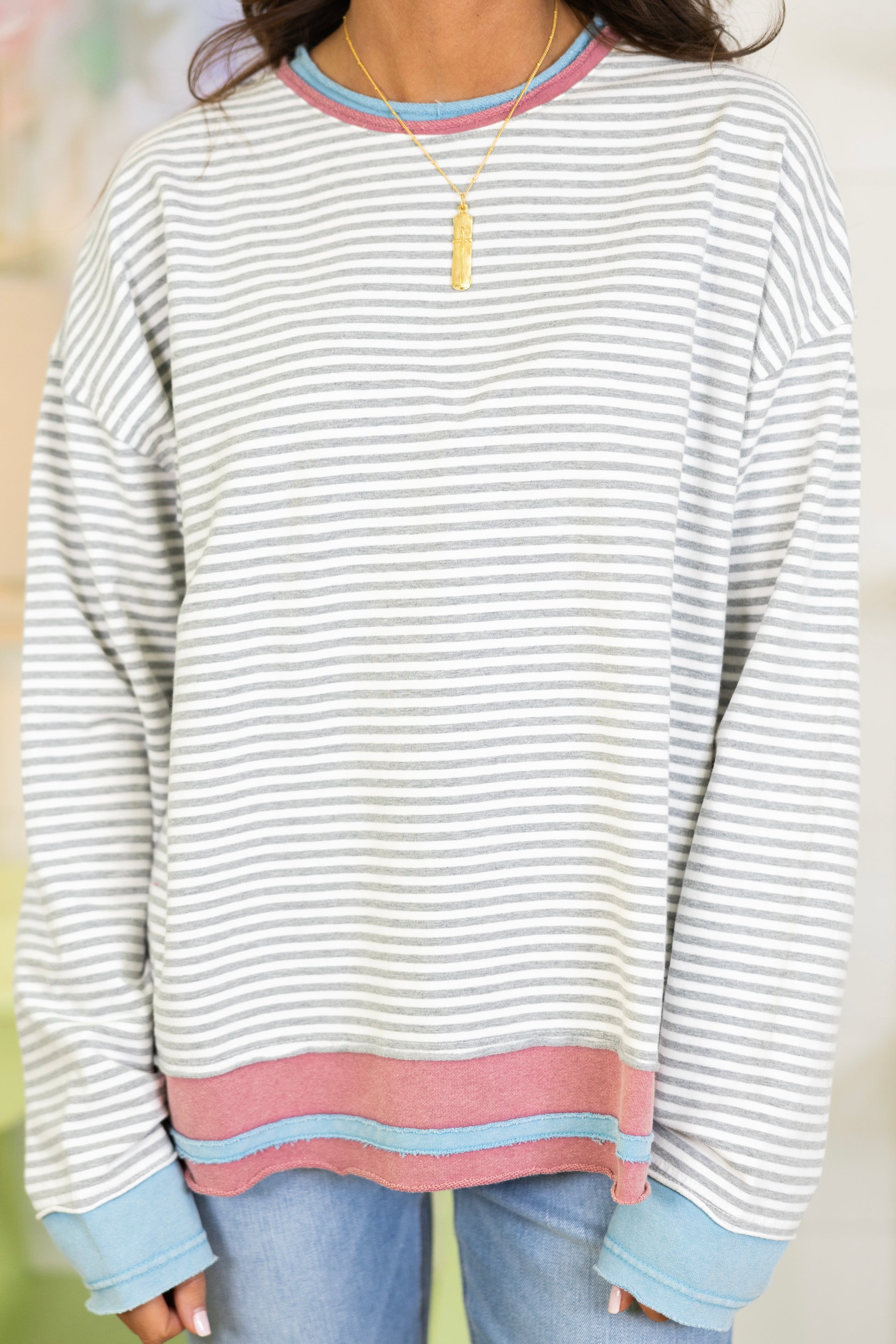 The Willow Crewneck-Long Sleeves-Easel-The Village Shoppe, Women’s Fashion Boutique, Shop Online and In Store - Located in Muscle Shoals, AL.