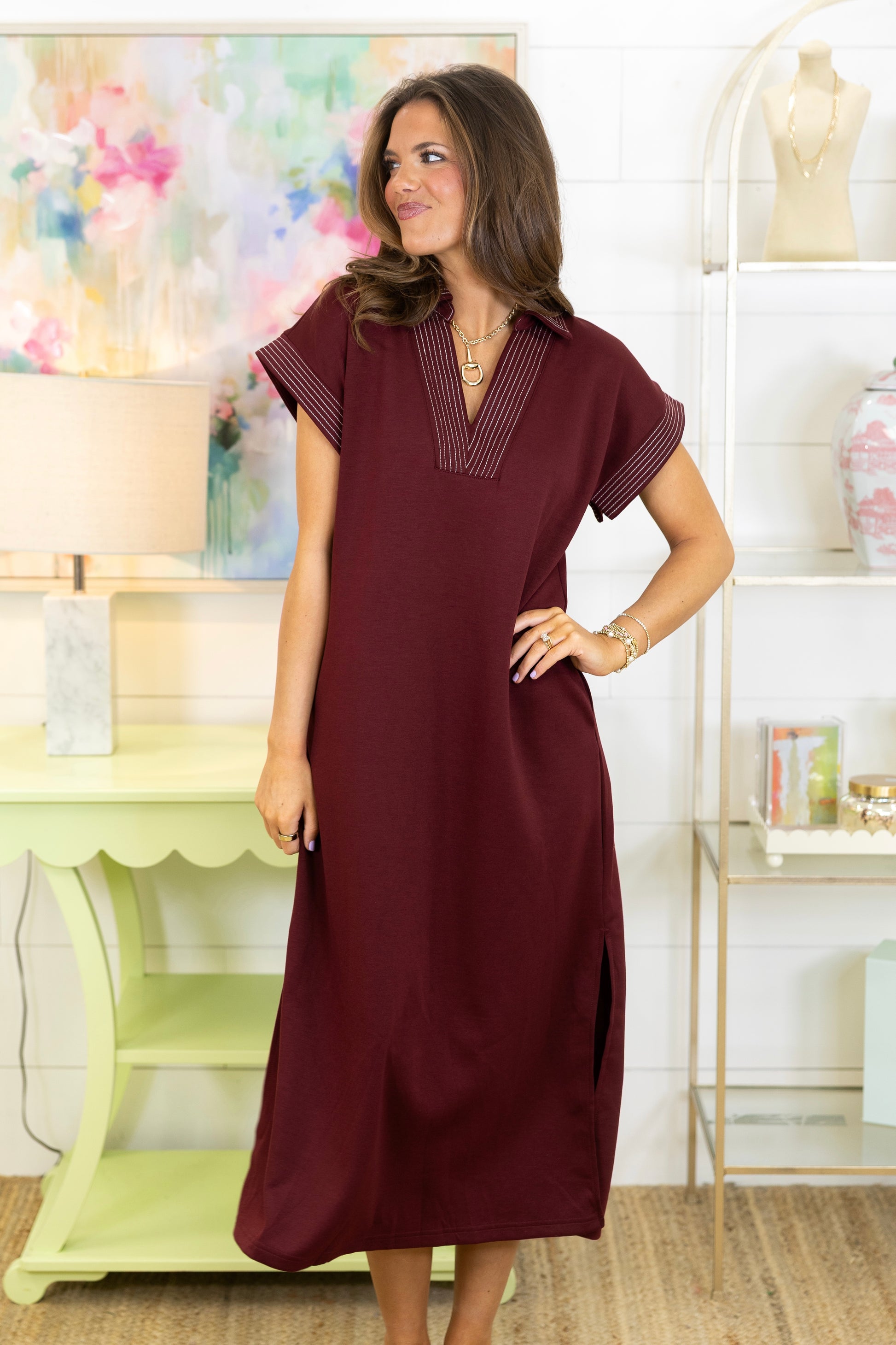 The Maeve Midi Dress – The Village Shoppe