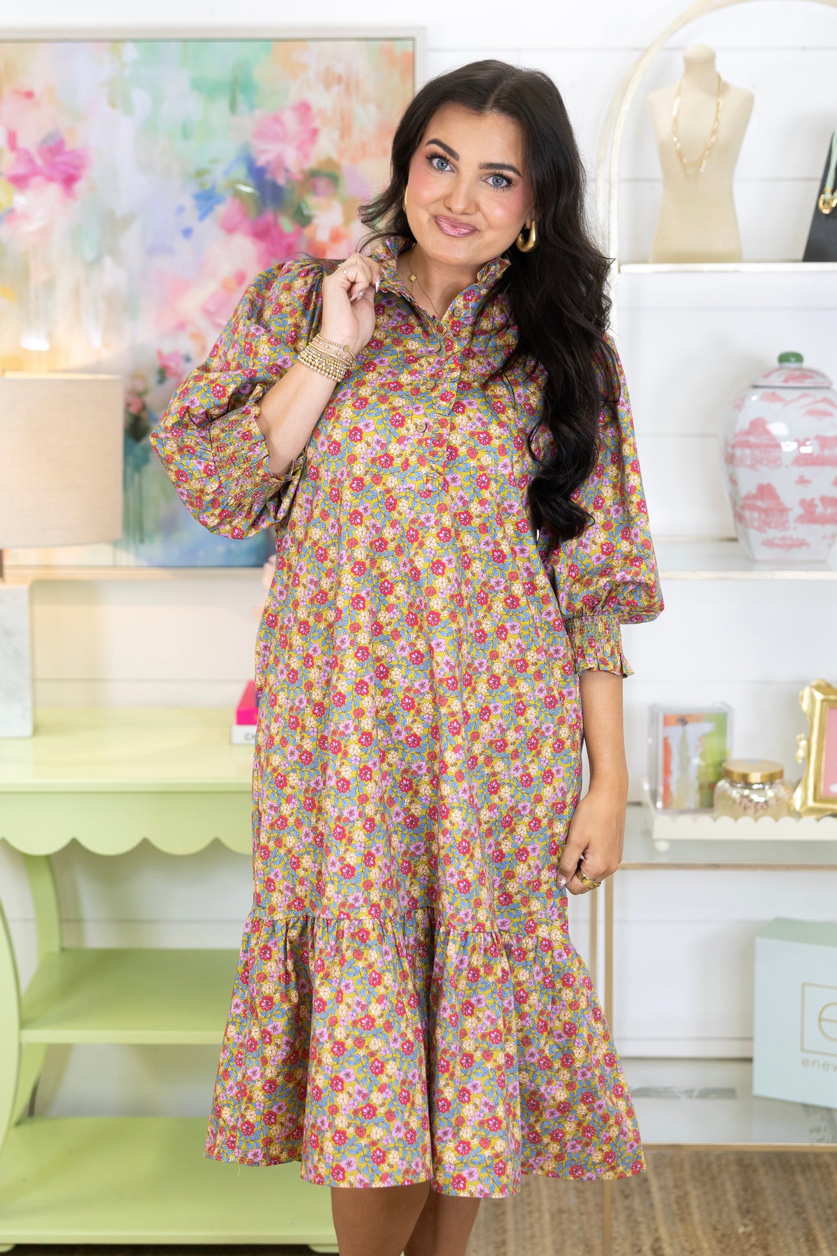 The Elodie Midi Dress-Midi Dress-Easel-The Village Shoppe, Women’s Fashion Boutique, Shop Online and In Store - Located in Muscle Shoals, AL.